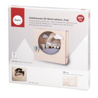 Holzbaus. 3D-Motivrahmen, FSC Mix Credit, 15,5x15,5x3,4cm, Zug, 13tlg., Box 1Set, natur