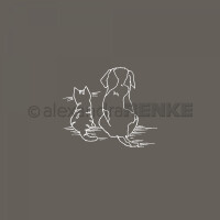 Holzstempel Katze und Hund