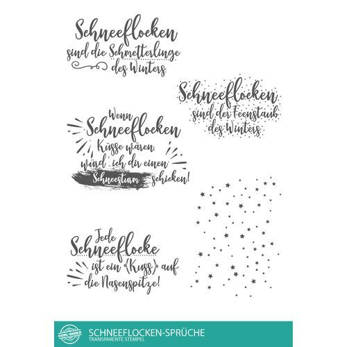 StempelSet "Schneeflocken Sprüche" Eifachanders, das Bastel und P