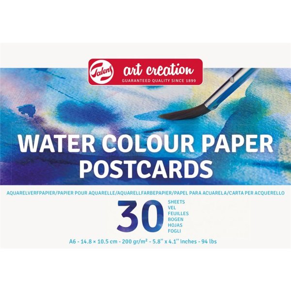 Watercolor-Block A6 / mit Postkartenaufdruck