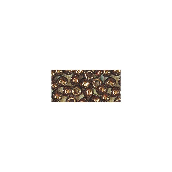 Rocailles, 2 mm ø, mit Silbereinzug, Dose 17g, kupfer