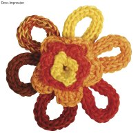 HolzStrickliesel+Nadel,FSC 100%, 3,4cm ø, 6,2cm, 6 Ösen, ø-Loch:1,5cm, SB-Btl 1Set