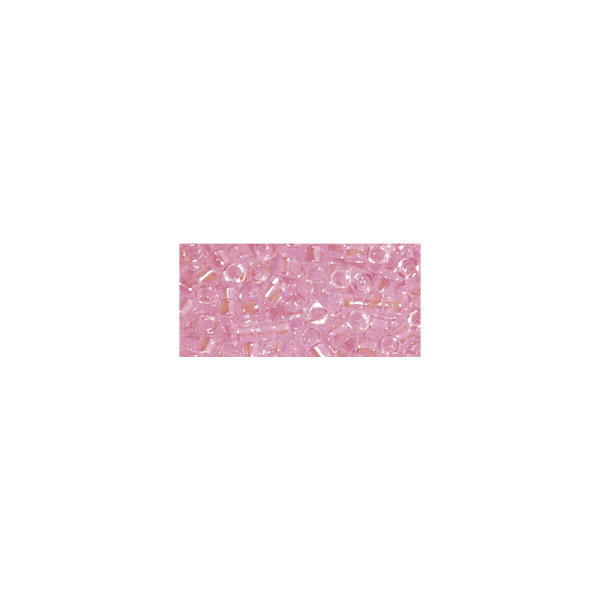 Miyuki Delica-Rocailles, 2,2mm ø, transparent Rainbow, Dose, rosé, 9g