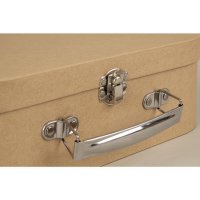 Pappmaché Koffer, FSC Recycled 100%, 18x12x6,5cm, mit Metall-Griff