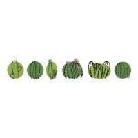 Washi Tape Cactus Family, 15mm, Rolle 10m