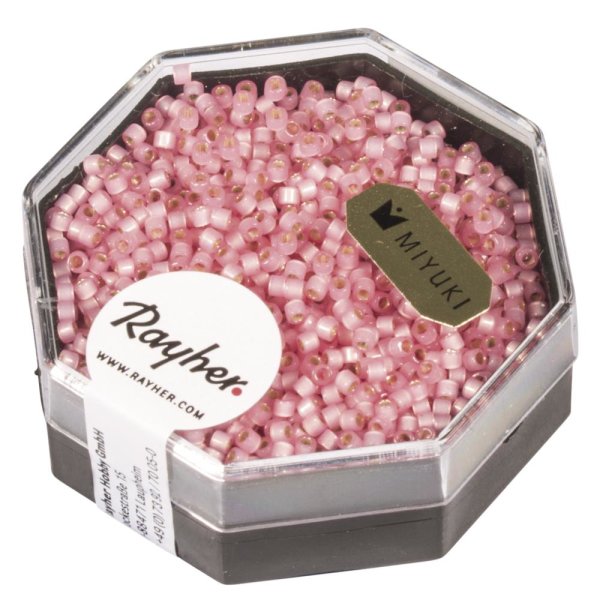Delica-Rocailles, 1,6mm ø, perlglanz, Dose, rosa chiffon, 6g
