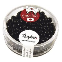 Papillon-Rocailles, 3,2x6,5mm, Dose 18g, schwarz