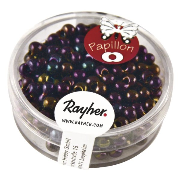 Papillon-Rocailles, 3,2x6,5mm, Dose 18g, amethyst