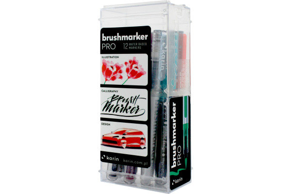 KARIN Brush Marker PRO + blender 27C1 Basic colours 12 Stück