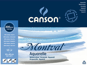 CANSON Aquarellblock Montval, rundum geleimt, 190 x 240 mm