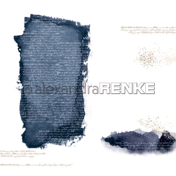Designpapier "Abstrakte Aquarelle dunkelblau"