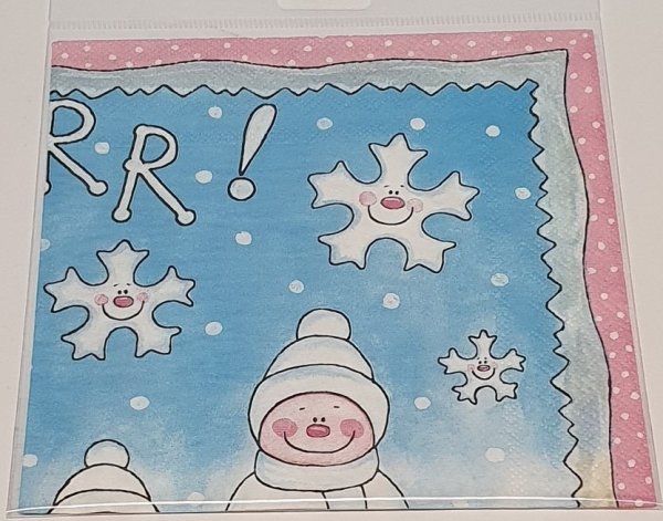 Serviette "Eiszapfen und Schneeflocken" 1-er Set