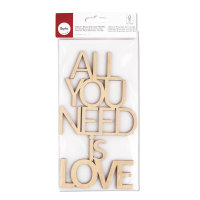 Holzschr. All you need is love FSC100%, 12,4x21,8x0,4cm,...