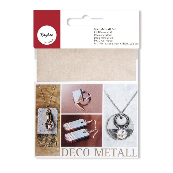 Deco-Metall Set, 9x9cm, kupfer/gold/silber, SB-Btl 6Blatt