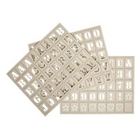 Holz Buchstaben für Letterboard, FSC100%, 3x2,4cm, Set 120Stück, natur