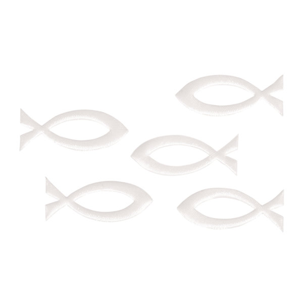 Streuteil Fisch, 5,2x2,1cm, SB-Btl 5Stück, weiss