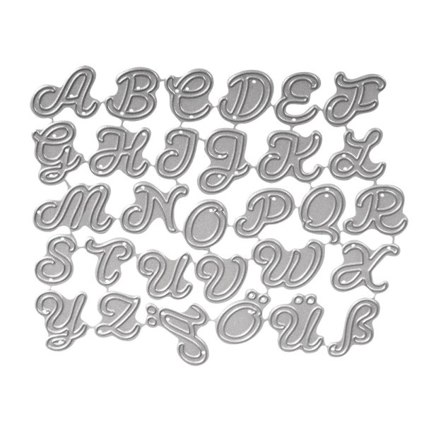 Stanzschabl. Set: Connected Alphabet, CAPITAL, SB-Btl 30Stück, 0,5-1,8cm