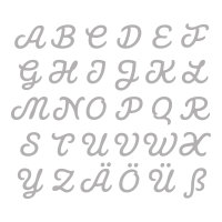 Stanzschabl. Set: Connected Alphabet, CAPITAL, SB-Btl 30Stück, 0,5-1,8cm