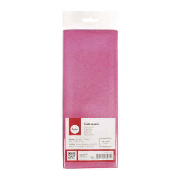 Seidenpapier, lichtecht, 50x75cm, 17g/m, farbfest, SB-Btl 5Bogen, pink