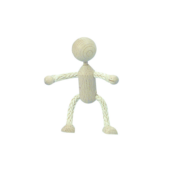 Holzpüppchen/Sisal, SB-Btl. 1 Stück, 10 cm
