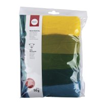 Merino-Kammzug, superfein, 18 mic, 5x10g sortiert, SB-Btl 50g, Grün-Töne