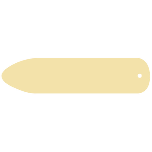 Stanzteil Lesezeichen, spitze Form, 4,5x19 cm, 220g/m2, Beutel 3 Stück, beige
