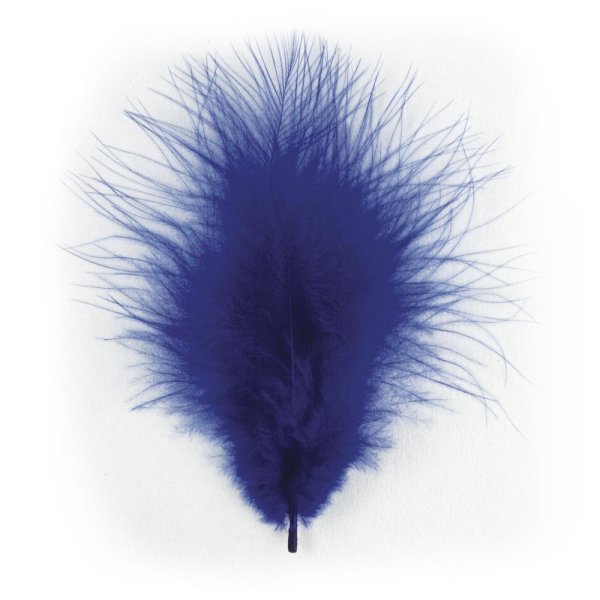 Deko-Feder, 8cm, SB-Btl, d.blau, 10Stck