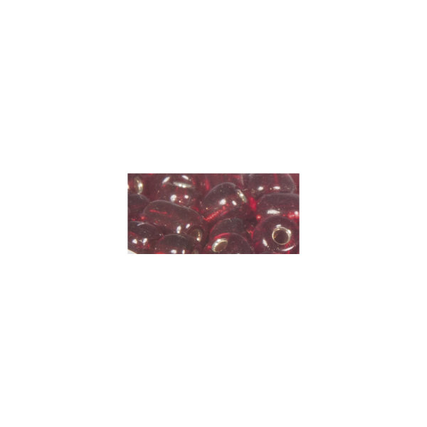 Rocailles, 4 mm ø, mit Silbereinzug, Dose 17 g, rot