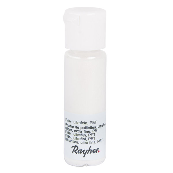 Flitter, ultrafein, PET, Flschchen 20 ml, weiss