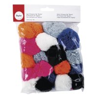 Garn Pompons Set Sporty, 3,8+5cm ø, Farben+Grössen sortiert, SB-Btl 18Stück