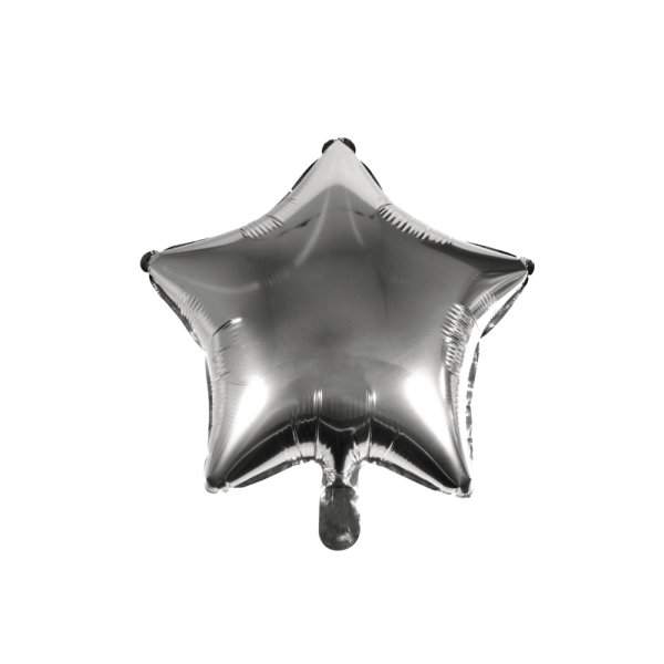 Folienballon Stern, 46x49cm, SB-Btl 1Stück, silber