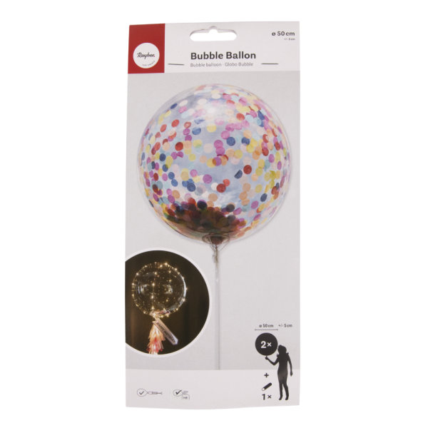 Bubble Ballon, 50 ± 5cm ø, transparent, SB-Btl 2Stück