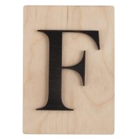 Holz Buchstabe F, FSC Mix Credit, 10,5x14,8cm, schwarz