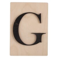 Holz Buchstabe G, FSC Mix Credit, 10,5x14,8cm, schwarz