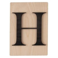 Holz Buchstabe H, FSC Mix Credit, 10,5x14,8cm, schwarz