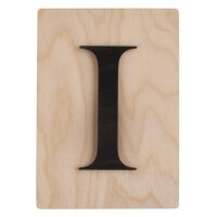 Holz Buchstabe I, FSC Mix Credit, 10,5x14,8cm, schwarz