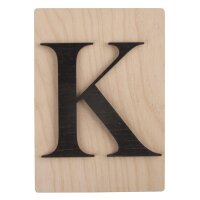 Holz Buchstabe K, FSC Mix Credit, 10,5x14,8cm, schwarz