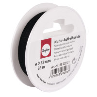 Natur-Aufreihseide, 0,33 mm ø, Spule 25 m, schwarz