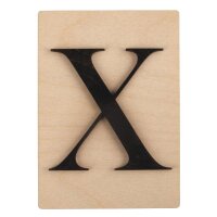 Holz Buchstabe X, FSC Mix Credit, 10,5x14,8cm, schwarz