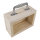 Holzkoffer +Sichtfenster, FSC Mix Credit, 18x8x13cm, inkl. silberner Griff, natur