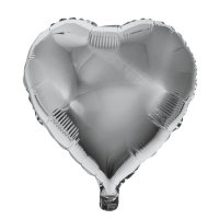 Folienballon Herz, silber, 46x49cm, SB-Btl 1Stück