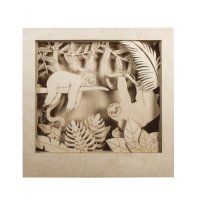 Holzbaus. 3D-Motivr. Faultier, FSC 100%, 24x24x6,5cm, 11-tlg. , Box 1Set, natur