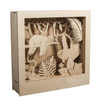 Holzbaus. 3D-Motivr. Faultier, FSC 100%, 24x24x6,5cm, 11-tlg. , Box 1Set, natur