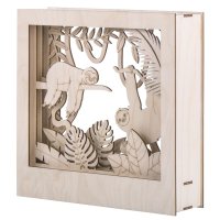 Holzbaus. 3D-Motivr. Faultier, FSC 100%, 24x24x6,5cm, 11-tlg. , Box 1Set, natur