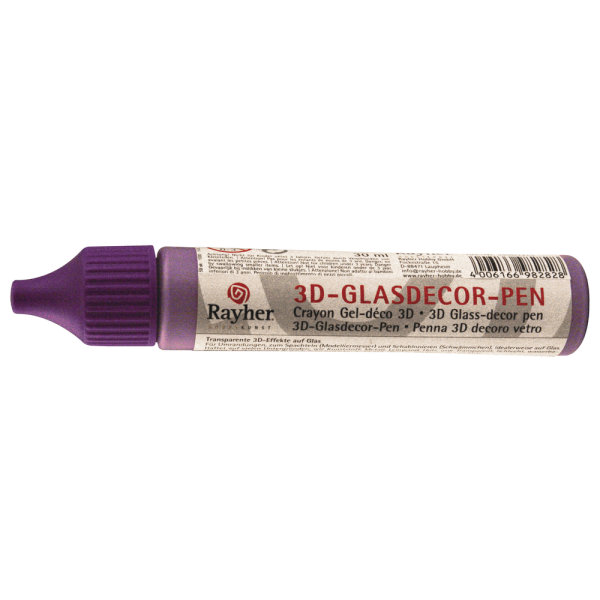3-D Glasdecor-Pen, Flasche 30ml, violett