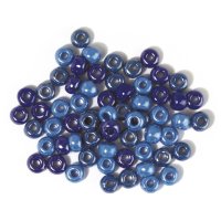 Glas-Grosslochradl, opak,blau-türkis Töne, ø 6,7 mm, Dose 55g