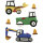 Deko-Sticker: Bagger/Traktor, m. Klebepunkt, SB-Btl 6Stück