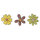 Holzstreuteile: Glitterblüten, 2,5 cm, SB-Btl. 9 St., 3 Sorten