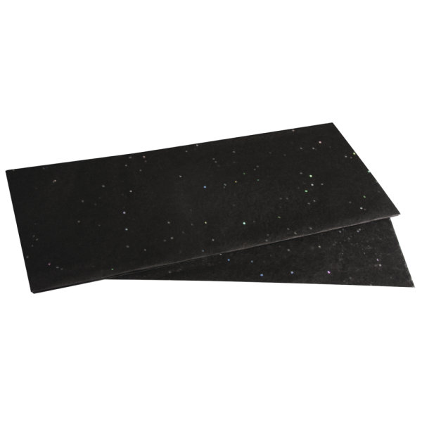 Seidenpapier Glitter, lichtecht, 50x75cm, 17g/m², farbfest, SB-Btl 3Bogen, schwarz