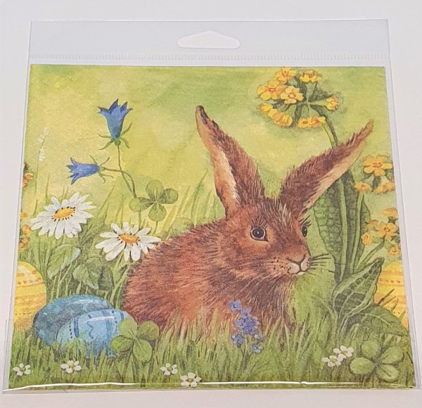 Serviette "Osterhase auf der Wiese" 1-er Set